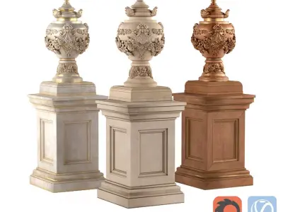 Classic vase for decoration of the facade and interior 3D model
