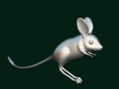 Long-eared Jerboa Rodent Low-poly 3D model