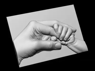 Hand of mother and child 3D print model 3D print model