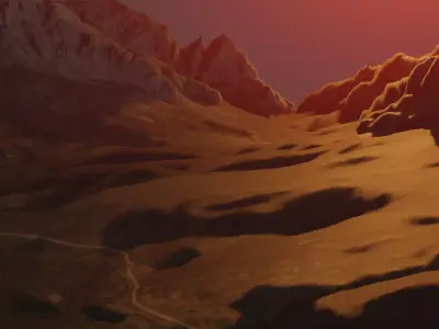 Sunset in the mountains of italy Free 3D model