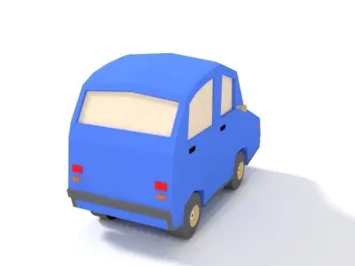 Low Poly Cartoon City Cars Collection 3D Model Pack