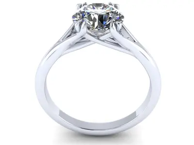 Solitaire Twist Prong Diamond Ring R25 3D print model