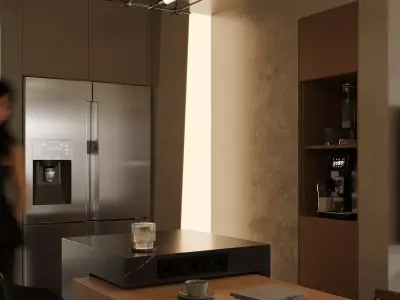 Modern living room dining room interior scenes 155 3D model