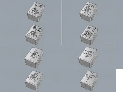 Mahjong tile Green Dragon 3dm 3D print model