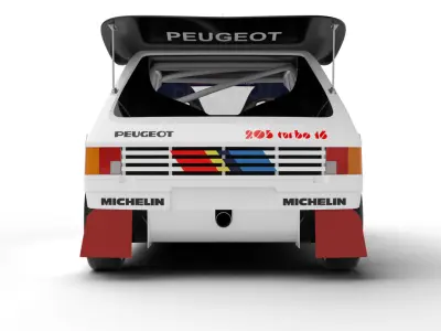 Peugeot 205 T16 Evo 2 Group B 1986 3d model 3D model