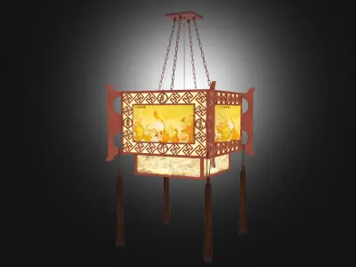 Chinese lanterns Low-poly 3D model
