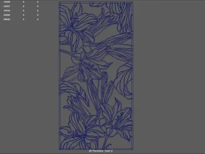 Floral Decorative Partition 3D model