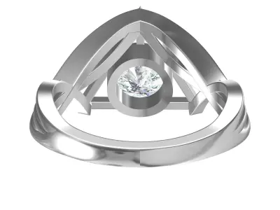 Solitaire Engagement Art Deco Ring 3D print model buy