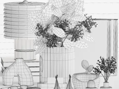 Decorative Set 028 Low-poly 3D model