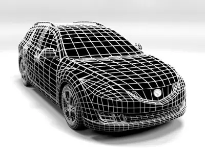 MAZDA 6 ESTATE 2009 LOWPOLY Low-poly 3D model
