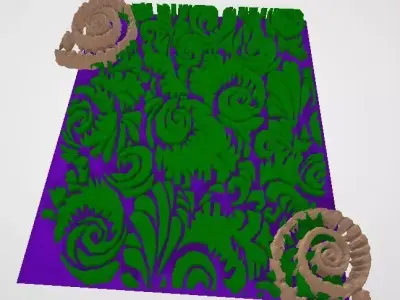 Stylish Leaf Art And Coral mix WALL ART 3D model