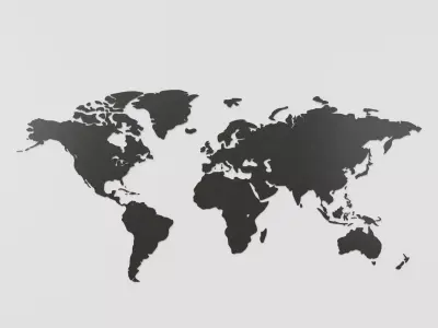 World map Silhouette  3D model