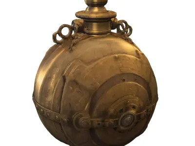 Steampunk Spherical Flask Low-poly 3D model