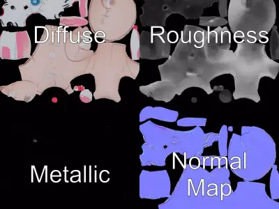 Cute Inflatable Bunny model pack Low-poly 3D model