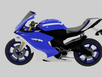 Yamaha Yzf R6 - SuperSport Racing Motorcycle Low-poly 3D model