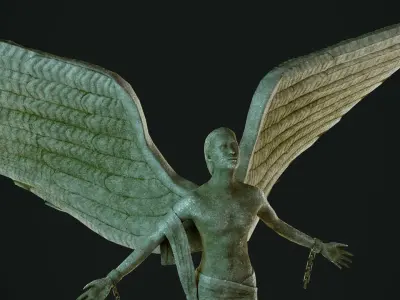 Free Man Statue Low-poly 3D model