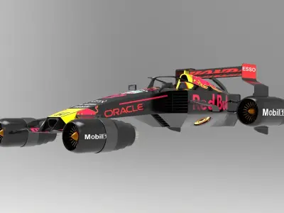 F1 scifi anti gravity Low-poly 3D model
