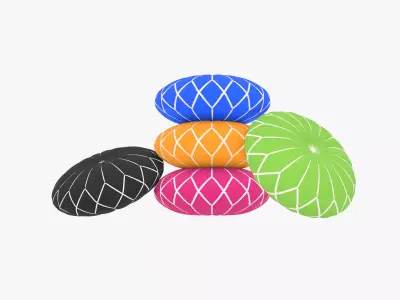 Round decorative fabric pillow 3D Model Pack