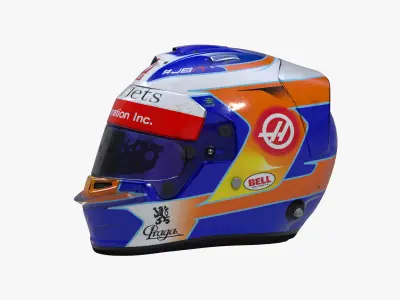 Grosjean helmet 2019 Low-poly 3D model