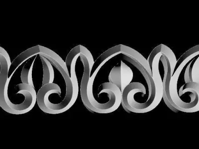 Central decor ornament for furniture 3D model 201