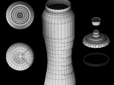 Sport bottle high detail poly 3D model