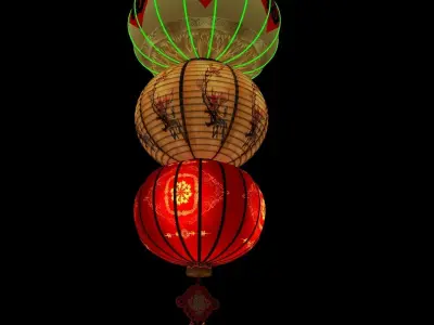 Chinese red lantern  3D model 37
