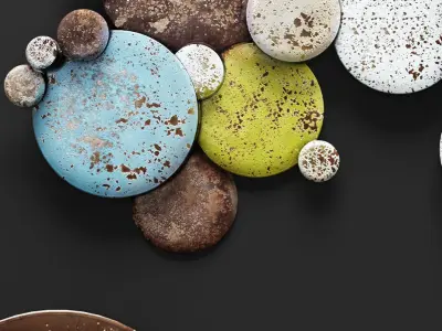 Mclean Earth Tone Circles Wall Decor 3D 3D model