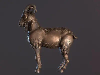 Goat sculpted Low-poly 3D model