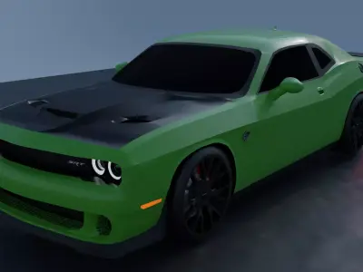 Dodge Challenger SRT Hellcat 2018 Low-poly 3D model