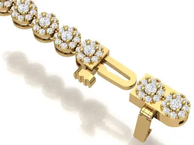 Round Halo Diamond Necklace H17 - 47319 3D print model