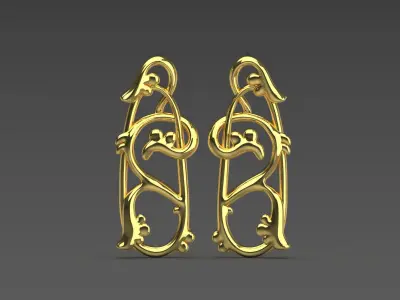 gold earring ge0003 3D print model
