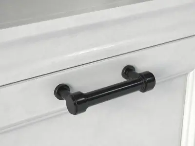 Belden hall tree bench white painted Low-poly 3D model