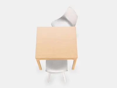 EKEDALEN - ODGER Table and 2 chairs Low-poly 3D model