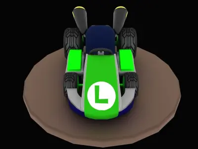 Mariobros Luigi Kart Low-poly 3D model