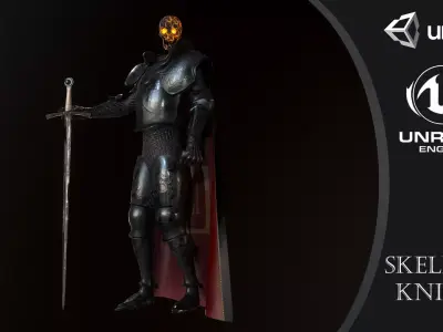 Skeleton Knight  Low-poly 3D model