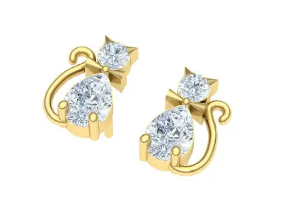 Cat earrings 01 3D print model