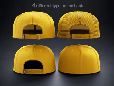 Yellow Snapback Cap  3D model
