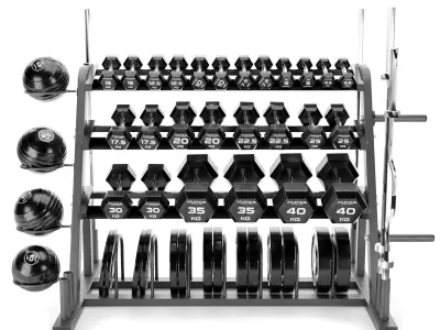 Weight Storage Racks Dumbbell Set 024 3D model