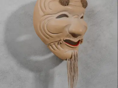 Okina Noh Mask Japanese theater 3D model 3D model