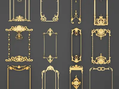 Collection stucco molding frame 3D model buy