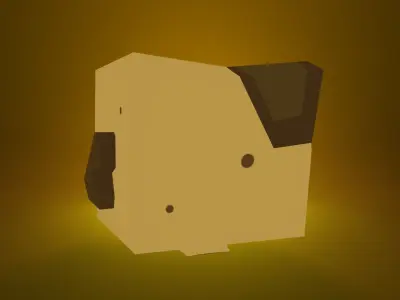 Cutest Golden Pug Low-Poly 3D Model Low-poly 3D model
