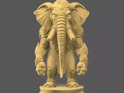 Organic Elephant Chess Piece STL File 3D print model