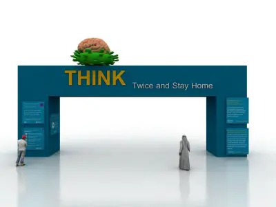 Huge ads Gate for Coronavirus-Tunal  Low-poly 3D model