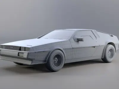 DeLorean DMC-12 Low-poly 3D model