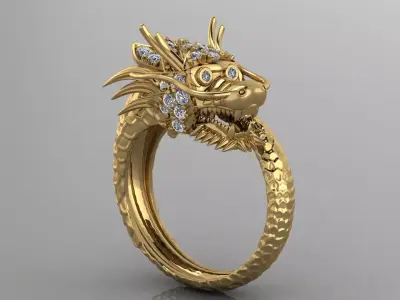 Dragon Diamond Ring 3D print model