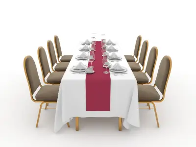 Banquet Table and Chair 88 3D model
