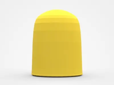 Yellow Trash Bin 3D model