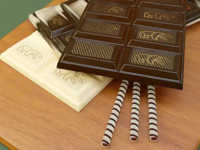 Diverse Custom Chocolate Bars 3D model