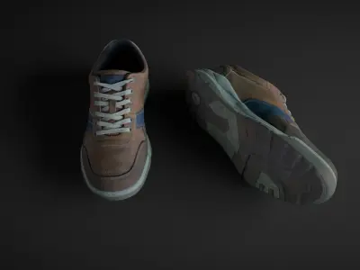 Pair of Sneakers Low-poly 3D model