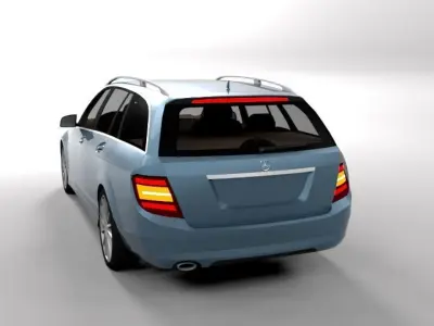MERCEDES C CLASS ESTATE FACELIFT LOWPOLY Low-poly 3D model